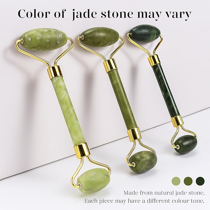 BAIMEI IcyMe Gua Sha & Jade Roller Facial Tools Face Roller and Gua Sha Set for Puffiness and Redness Reducing Skin Care Routine, Self Care Gift for Men Women - Green-Velvo Beauty