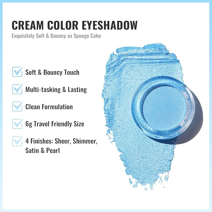 Oulac Cream Eyeshadow also for Highlighter Large Capacity Highly Pigmented Eye Shadow Waterproof &Long Lasting with Moisturizing Formula, Shimmer Glitter Eye Makeup. 6g.16+02-Velvo Beauty