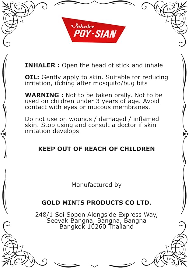 POY-SIAN Thai Pim-Saen Balm Oil 5ml Roll-On (Pack of 3)-Velvo Beauty