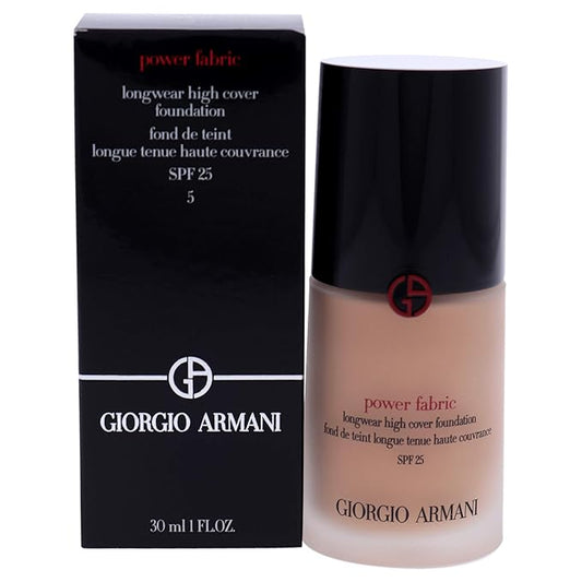 GIORGIO ARMANI Power Fabric Longwear High Cover Foundation SPF 25, # 5 Light, Neutral, 30 ml-Velvo Beauty