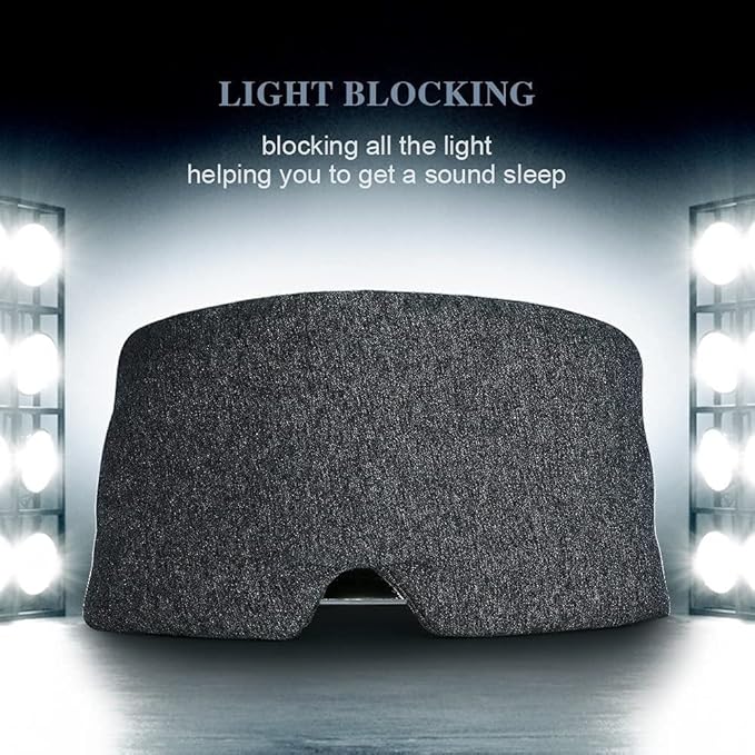 FRESHME Cotton Eye Mask for Sleeping in Gift Box - Soft and Adjustable Extensions Sleep Mask with Earplugs and Pouch for Women and Men, Blackout Cover for Night Travel Relaxation-Velvo Beauty