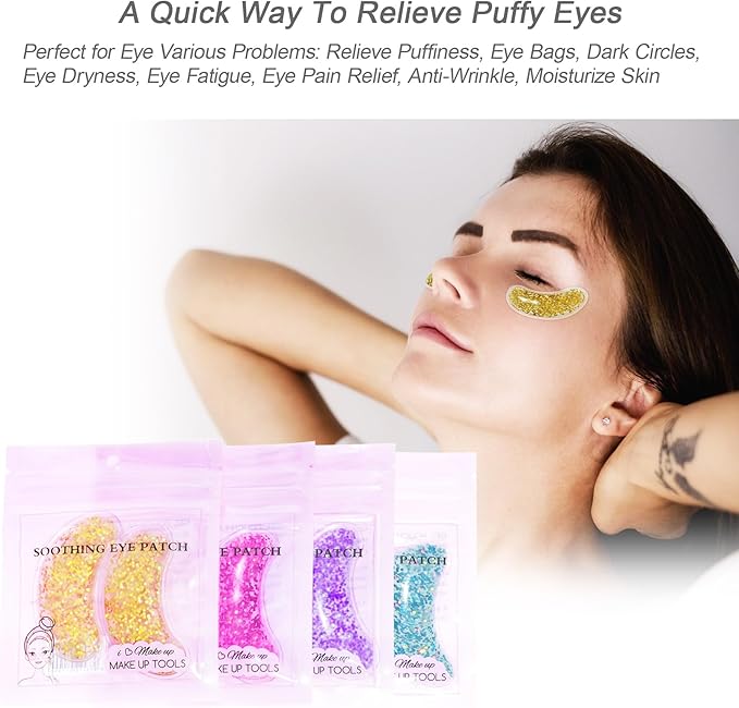 Under Eye Patches for Puffy Eyes, Hot Cold Treatment Cooling Gel Eye Pads Eye Mask for Wrinkles Dark Circles Puffiness Eye Bags，Eye Ice Pack， 6Pair-Velvo Beauty