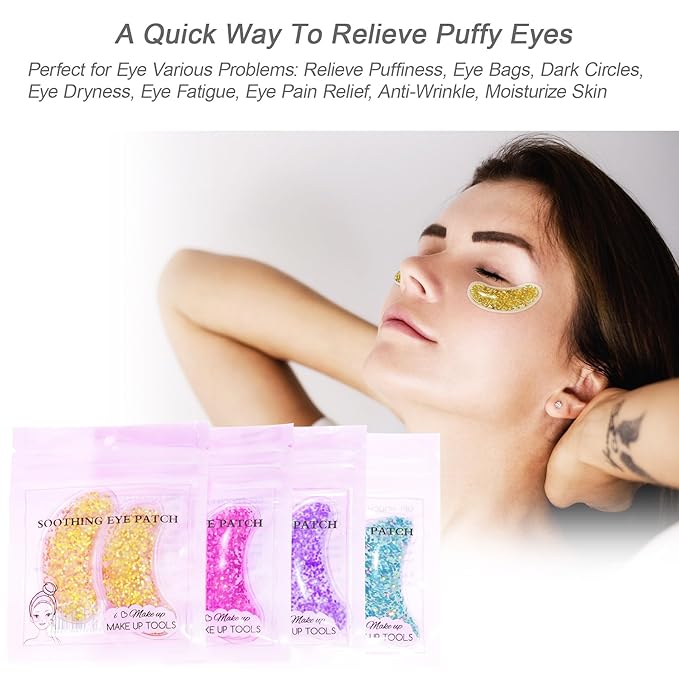 24K Gold Under Eye Patches Gel Eye Pad Hot Cold Eye Mask,Eye Masks Skincare for Removing Dark Circles and Puffiness,Reduce Wrinkles,Eye Bags and Fine Lines (68 Pcs-Velvo Beauty