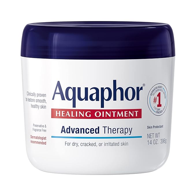 Aquaphor Healing Ointment, Advanced Therapy Skin Protectant, Multi-Purpose Healing Ointment and Body Moisturizer, For Dry, Cracked Skin, Minor Cuts and Burns, 14 Oz Jar-Velvo Beauty