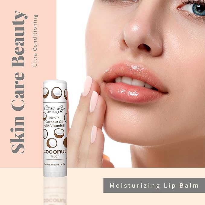 Rich in Coconut Oil & Vitamin E - Moisturizing, Ultra Conditioning & Hydrating - Total Lip Moisturizer & Lip Therapy Treatment - Happy Holidays 6 Flavor Assortment, 48 Count-Velvo Beauty