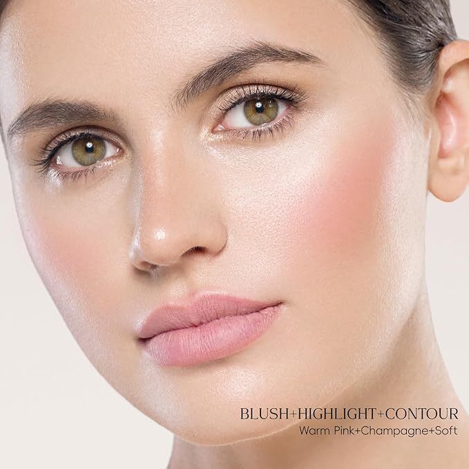 Trio Contour Sticks Set, Highlighter Stick & Bronzer Stick & Blush stick for Cheek+Lip,Highlight and Contour to Create a Natural Dewy Makeup Look for Fair | Set of 45g/1.6fl.oz-Velvo Beauty