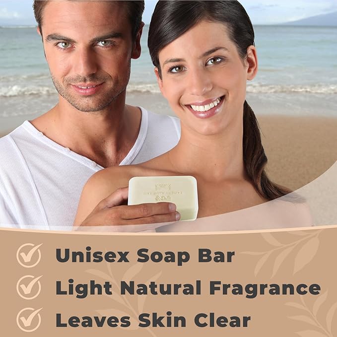 One With Nature Dead Sea Salt Soap 4oz 3-Pack – Purifying Soap Bar with Dead Sea Minerals for Face & Body, for Men & Women-Velvo Beauty