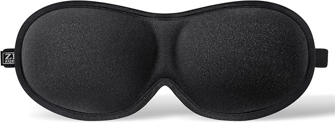 Slim 3D Sleep Mask for Side Sleepers, Blackout Sleeping Maskfor Men Women, Zero Eye Pressure, Ultra Soft Eye Masks for Sleeping, Perfect for Travel, Nap, Meditation, Airplane (Black)-Velvo Beauty