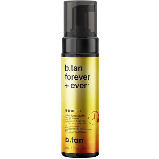 b.tan Ultra Long Lasting Self Tanner Mousse | Forever & Ever - Lasts Up to 11 Days, Fast, 1 Hour Express Sunless Tanning Foam, No Fake Tan Smell, Dark Bronze Glow, Vegan, Cruelty Free, 6.7 Fl Oz-Velvo Beauty