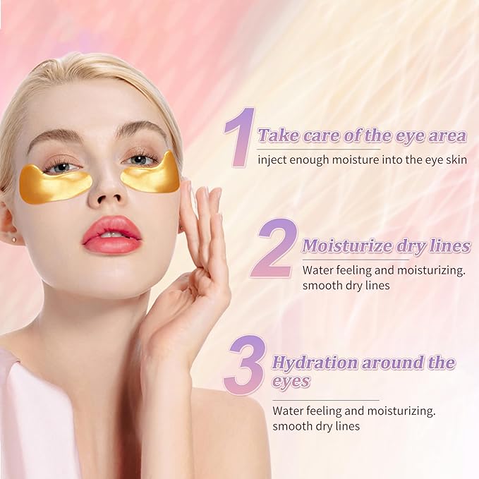 Premium Under Eye Patches, Gel Eye Patches Hydrating & Refresh for Puffy Eyes, Under Eye Bags & Dark Circles, Natural Collagen Eye Gels Pads, Crystal Anti-Aging Eye Mask (Light blue)-Velvo Beauty