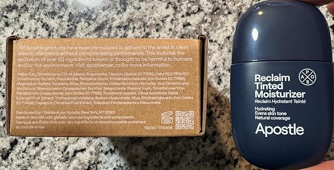 APOSTLE Reclaim Tinted Moisturizer for Men (6 Cornwall) - Niacinamide, Vitamin E, Squalane, Hyaluronic Acid, Tinted Face Moisturizer For Men. Hydrates, Evens Skin Tone, Reduces Fine Lines, 1 Fl. Oz.-Velvo Beauty