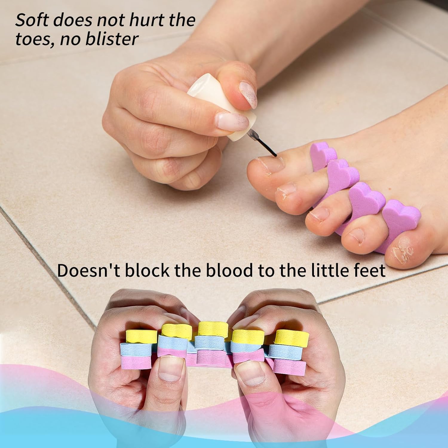 SUNFATT Foam Toe Separators,Toe Spacers for Women,Pedicure Toe Separators for Separating Toenails or Nails,Easy Finger and Toenail Polish Grooming,Soft Foams Pedicure Tools.12pcs-Velvo Beauty