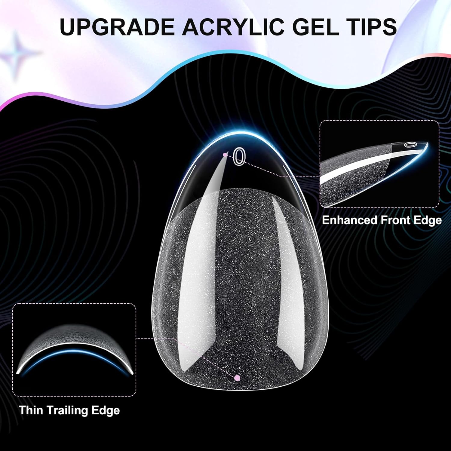 Almond Nail Tips Extra Short Soft Gel Nail Tips 240Pcs Short Almond Shaped Full Cover Nails Tips Half Matte Gelly Press on Fake Nails Tip for Acrylic Nail Tip Extension Home DIY & Salon Nails 12 Sizes-Velvo Beauty