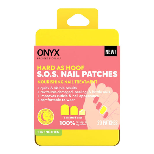 Onyx Professional Hard as Hoof S.O.S Nail Patches - Nail and Cuticle Strengthening Treatment Repair Patches, Nail Growth, Repair, 20 Count-Velvo Beauty