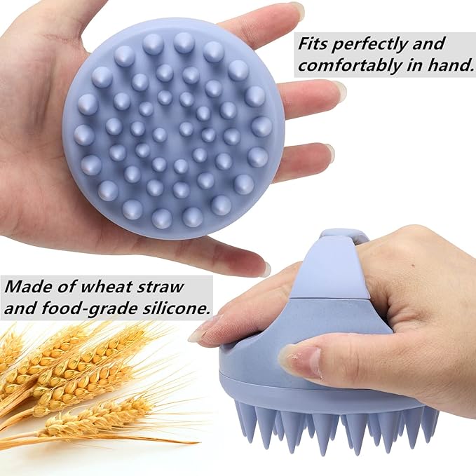 Silicone Hair Scalp Massager Shampoo Brush Scalp Scrubber Hair Washing Brush Exfoliating Brush Head Scrubber for Shower - Blue-Velvo Beauty
