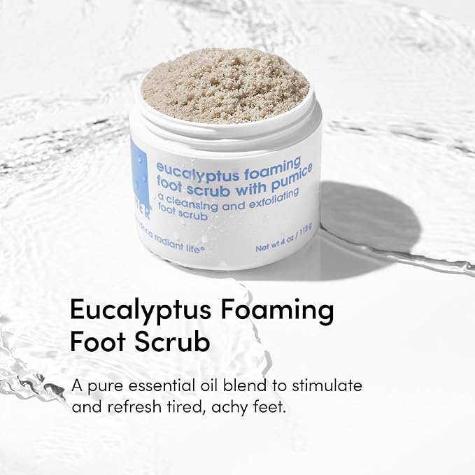 LATHER Foot Scrub with Pumice Stone - Gentle Exfoliating Foaming Foot Scrub for Skin - Cracked Heel Repair for Smooth, Soft Feet - Pedicure Foot Spa | 4 Oz-Velvo Beauty