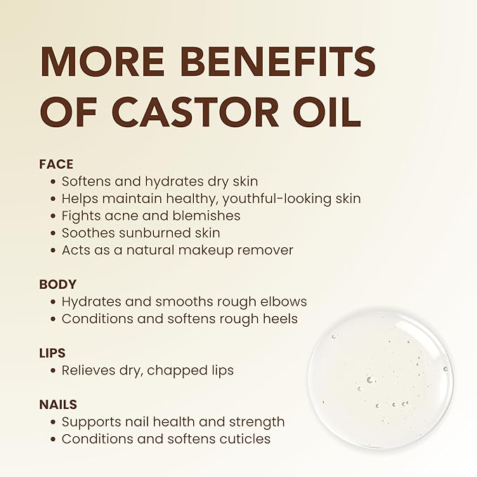Organic Castor Oil (4oz) - 100% Pure Natural Cold-Pressed Hexane-Free USDA Certified - Glass Bottle - Hair Growth Oil for Scalp Eyelashes Face Skin - Dry Skin Moisturizer Natural Hair Care-Velvo Beauty