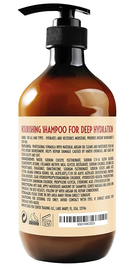 Moroccan Argan Oil Shampoo - Sulfate SLS Paraben Free Moisturizing Treatment for Women and Men - For All Types Including Curly, Dry, Damaged and Oily Hair - Hydrating and Nourishing - Salon Grade-Velvo Beauty