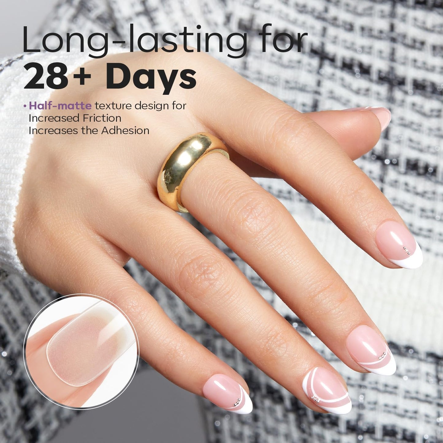 Modelones Extra Short Almond Fake Nail Tips - 510Pcs Gel Tips Pre-shaped Half Matte Full Cover Clear Acrylic Gel Kit False Press on Nails for Extension DIY Salon 15Sizes-Velvo Beauty