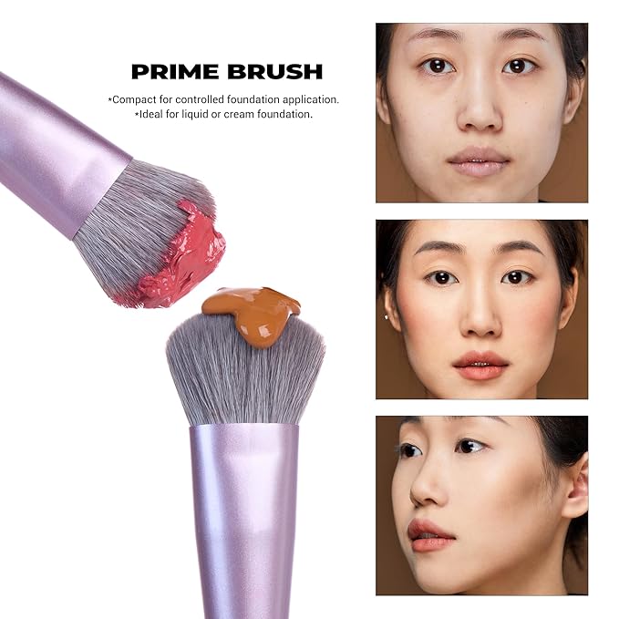 Jessup Face Makeup Brush Set 3 pcs, Ultra-Soft Dense Makeup Brushes for Foundation Contour Powder and Blush, Premium Synthetic Fiber, Luxury Purple T513-Velvo Beauty