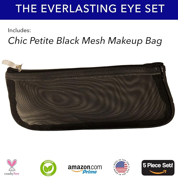 The Everlasting Eye 5 Piece Waterproof Makeup Set. Gel Eyeliner, Creme Eyeshadow, 2 brushes and Mesh Bag. Paraben-free, Talc-free, Cruelty-free. Cameo/Chocolate Kiss 2302-Velvo Beauty