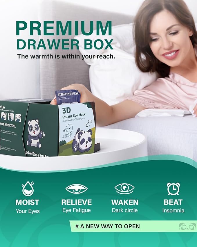 3D Steam Eye Masks for Dry Eyes, 20-Pack Warm Eye Mask, Relief Eye Fatigue & Dark Circle, Heat Sleep Eye Mask for Puffy Eyes, Disposable Eye Mask, Moist Hot Compress Eye Patch for Sleeping, Unscented-Velvo Beauty