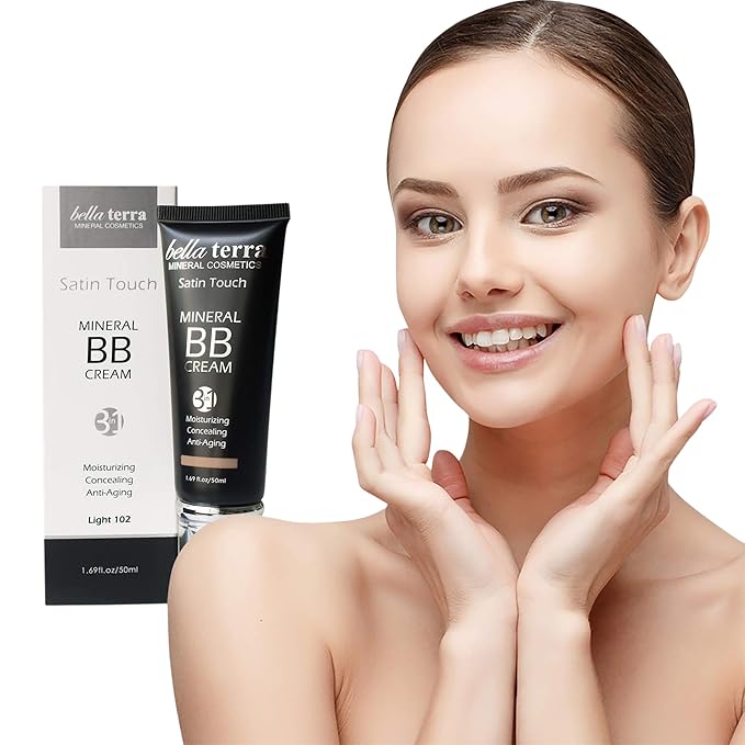 Bellaterra Cosmetics BB Cream - Tinted Moisturizer, Mineral Foundation Makeup, Light 102 | Skin Perfector, 1.69 oz-Velvo Beauty