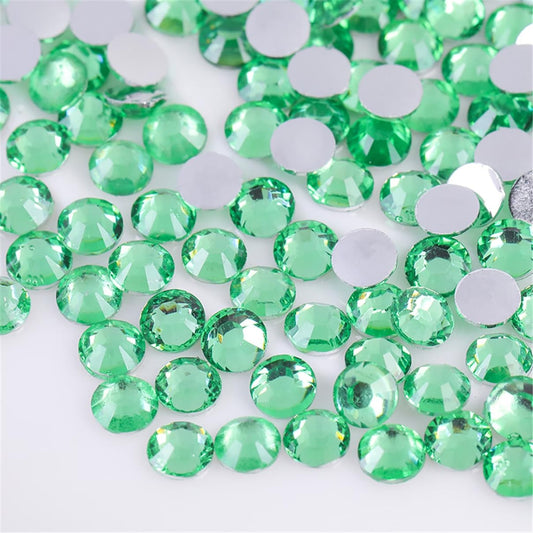 3000 Pieces SS6 2mm Flatback Rhinestones Clear Glass Round Gems Crystals for Nail Art DIY Crafts Clothes Shoes Bags （Green）-Velvo Beauty