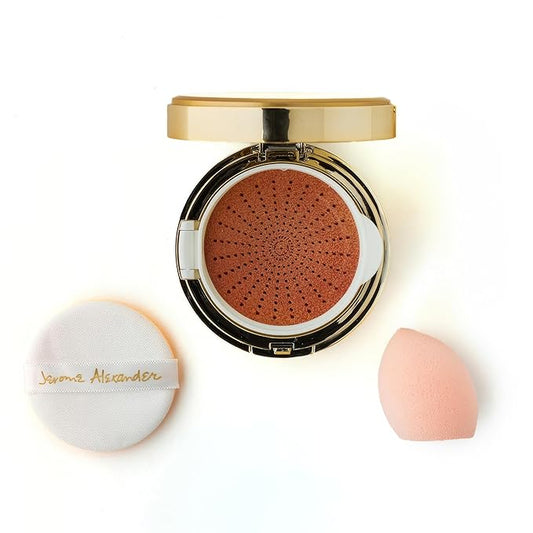 MagicMinerals AirCushion Foundation & Liquid Silk Primer by Jerome Alexander, Makeup with Skincare Active Ingredients, Full Buildable Coverage (Dark)-Velvo Beauty