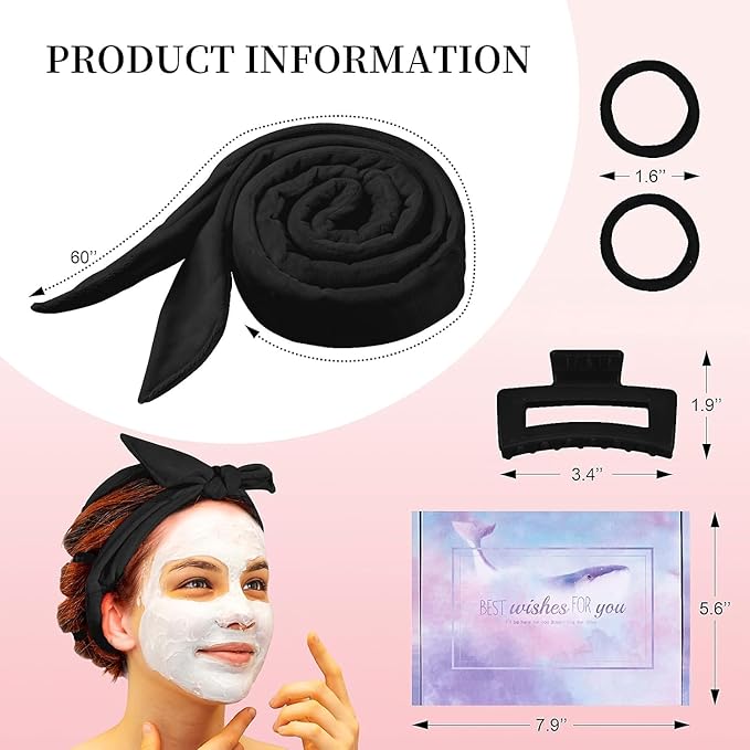 Heatless Curling Rod Headband, Upgraded 60" Extra Long Heatless Curls Headband Soft Hair Curlers to Sleep In Hair Rollers No Heat Curls (Deep Black)-Velvo Beauty