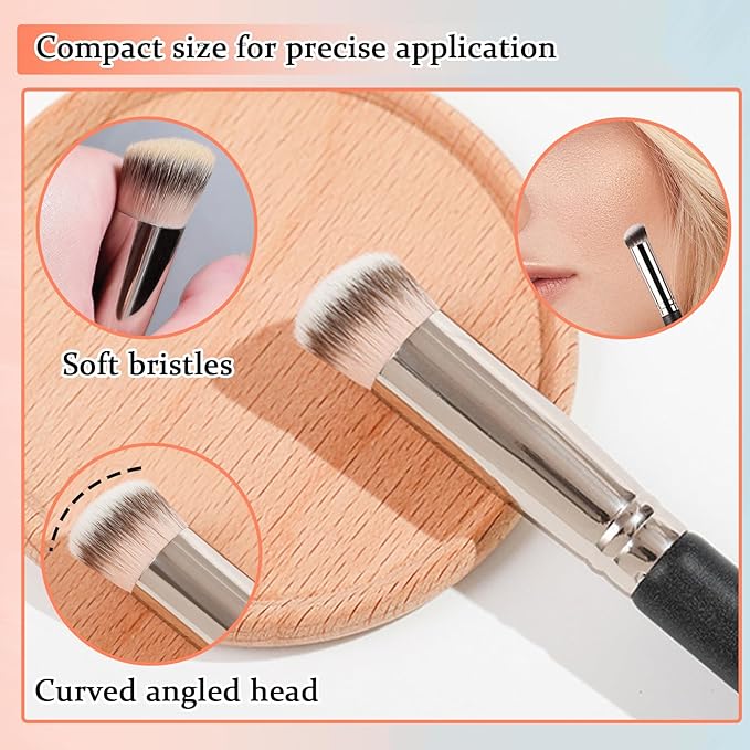Full Coverage Concealer Foundation,Oil Control Long Lasting Lightweight BB Cream Tinted Face Moisturizer with SPF 50+ PA+++,Moisturizing CC Cream Liquid Foundation Makeup Brush Set（2 Pack）-Velvo Beauty