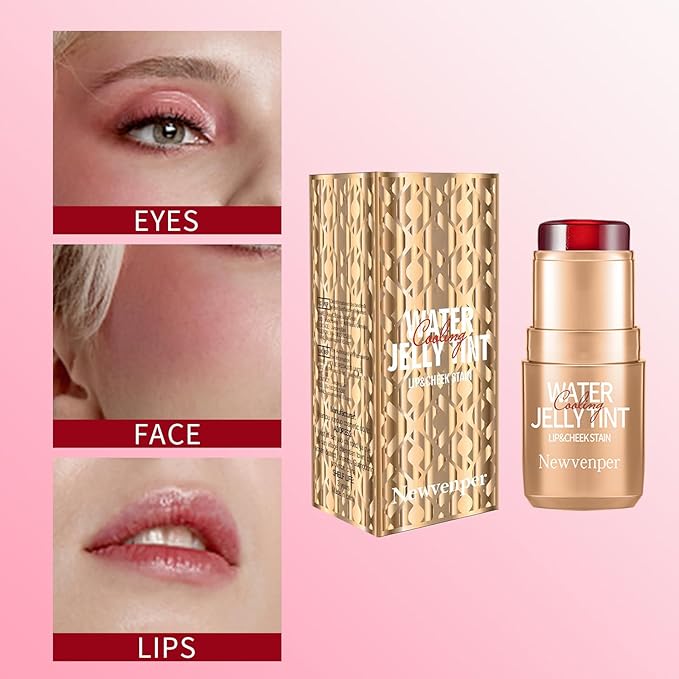 2PCS Jelly Blush Stick, Multi-Purpose Lip & Cheek Stick, Waterproof jelly tint, Moisturizing Cooling Water Jelly Tint Long Lasting cheek stain & lip tint for Women and Girls 01#-Velvo Beauty