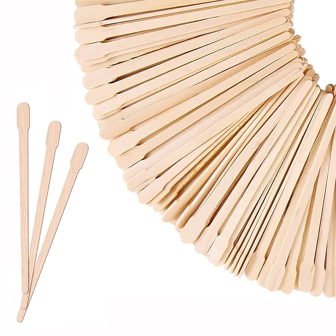 Mibly 800 Pcs Wooden Wax Sticks - Eyebrow, Lip, Nose Small Waxing Applicator Sticks for Hair Removal and Smooth Skin - Spa and Home Usage-Velvo Beauty