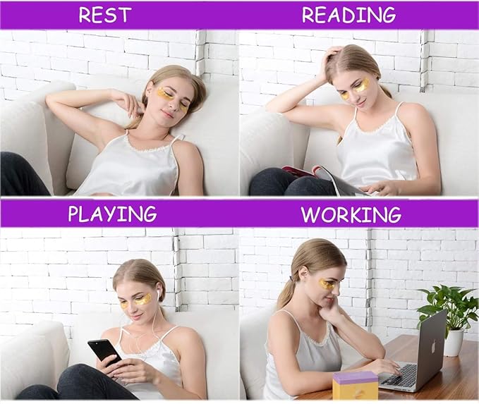 48Pcs/24Pairs 24K Gold Gel Crystal Collagen Eye Pads, Under Eye Mask for Moisturizing, Fine Lines, Dark Circles& Puffy Eyes Under Eye Patches-Velvo Beauty