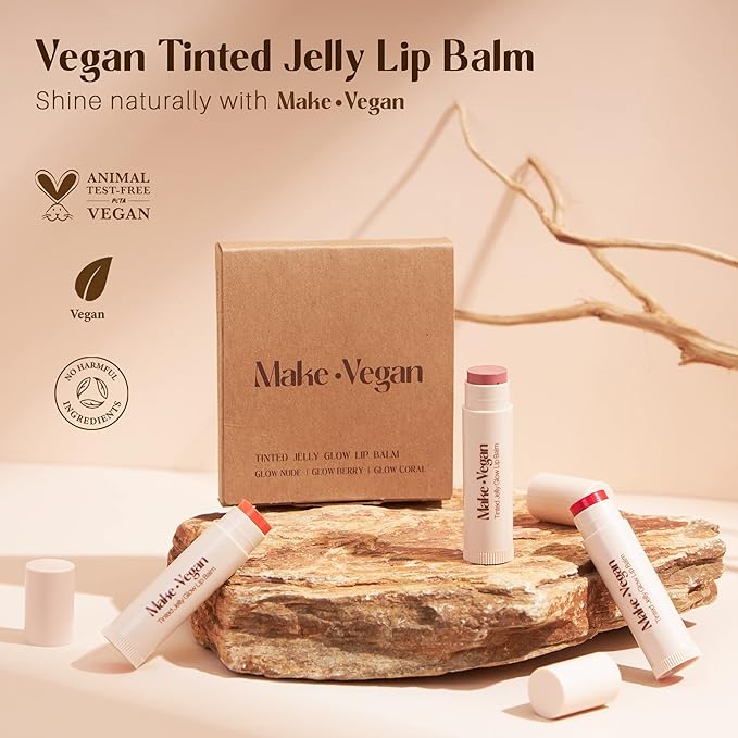 Vegan Tinted, Lip Moisturizer Gifts Sets & Hydrating Lip Balm Set, Natural Lip Balm for Dry Cracked with Argan Oil, Sunflower Oil and Hyaluronic, Not Tested on Animals (3 Packs)-Velvo Beauty