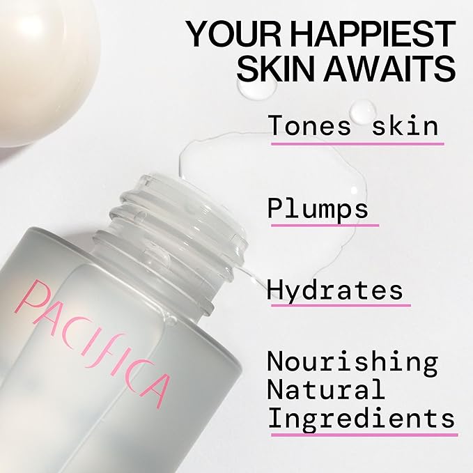 Pacifica Happy Water Hydrating Facial Toner Mist – Vegan Ceramides, Hyaluronic Acid & Electrolytes, Refreshing & Calming for Balanced Skin, Clean Beauty, Vegan, Cruelty-Free, All Skin Types, 4 oz-Velvo Beauty