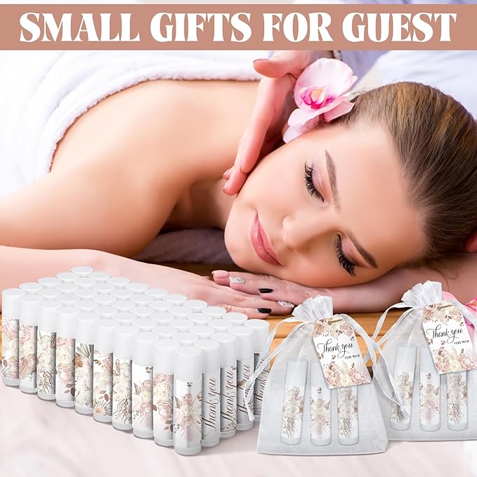 50 Set Employee Appreciation Gifts Bulk Baby Shower Favors Lip Balms Bulk Thank You Gifts Wedding Bridal Shower Bachelorette Gifts Prizes for Guests Women Teacher Coworker Nurse(BOHO)-Velvo Beauty