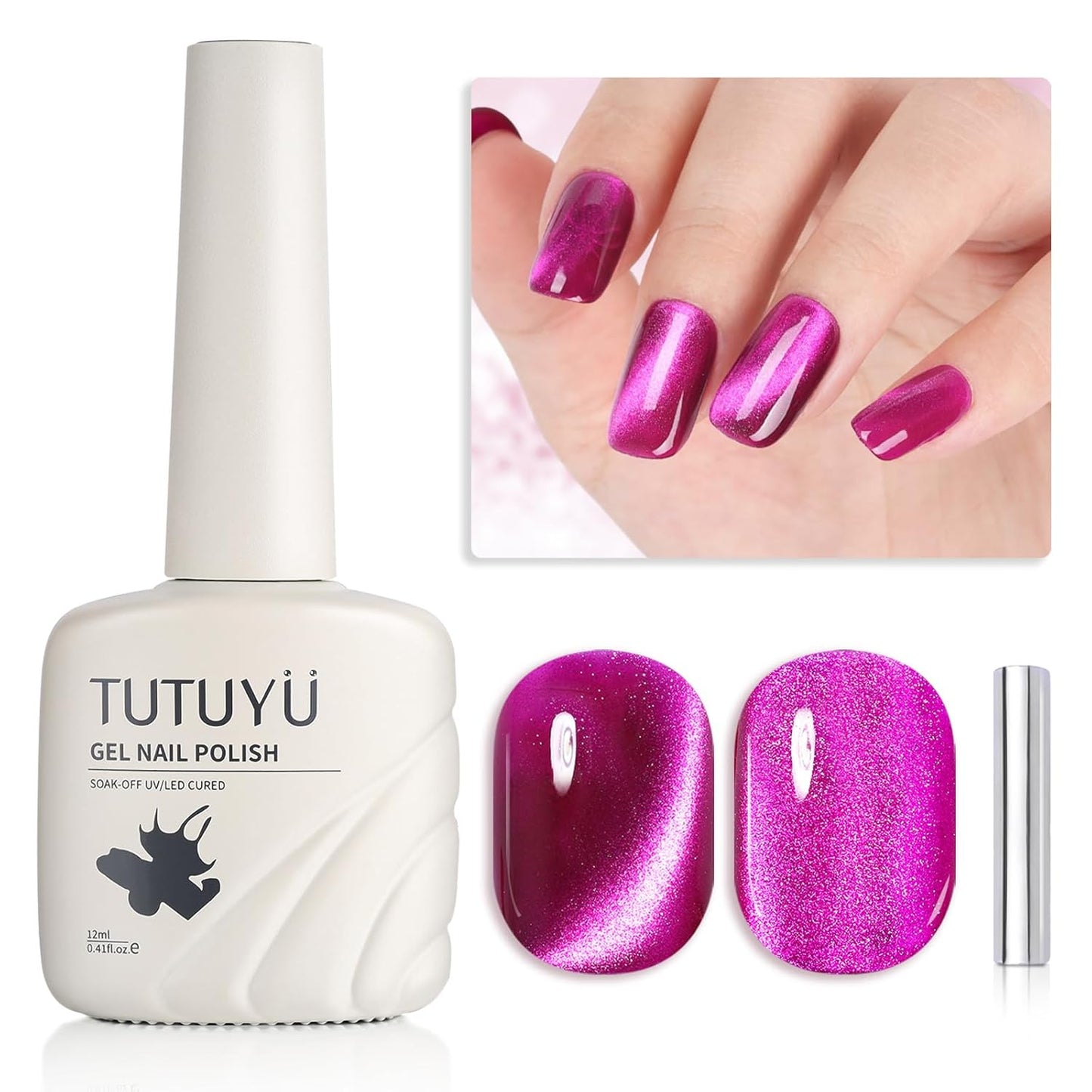 Purple Cat Eye Gel Nail Polish - Perfect for DIY at Home & Ideal Gift for Nail Art Lovers!-Velvo Beauty