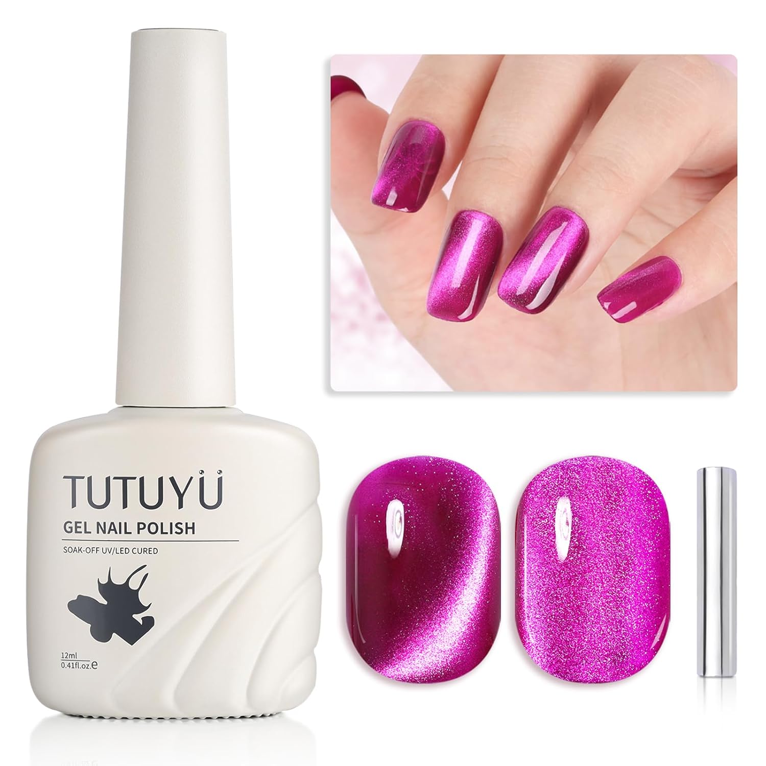 Purple Cat Eye Gel Nail Polish - Perfect for DIY at Home & Ideal Gift for Nail Art Lovers!-Velvo Beauty