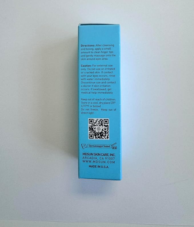 MDSUN Intensive Eye Gel, Alcohol Free, Support Natural Collagen, Keep Skin Moisturized, Radiant & Reduce Lines, Wrinkles, Puffiness, Dark Circles, 15mL-Velvo Beauty