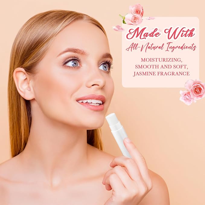 100 Pcs Lip Balm Bulk Heart Shape Lip Balm Jasmine Scented Beeswax Lip Balm Moisturizing Lip Balm Add Your Own Labels for Teacher Baby Shower Coworkers Friend Gift-Velvo Beauty