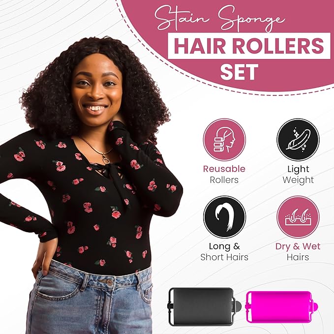 My Beauty Spot Heatless Rollers - Satin Hair Rollers - Overnight Hair Curlers, 48Pcs Overnight Foam Curlers, No Clips, Assorted Sizes & Colors, with Storage Case-Velvo Beauty