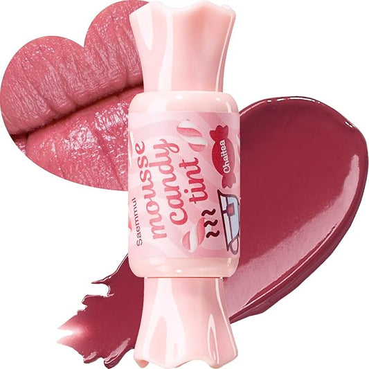 THESAEM Saemmul Mousse Candy Tint #6 Chaitea Mousse - High Pigment Matte Finish Long Lasting Lip Stain with Honey Extracts to Hydrate Lips - Weightless & Smudge-Proof, 0.3 fl.oz.-Velvo Beauty