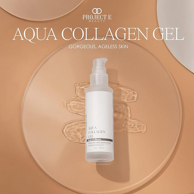 Project E Beauty Aqua Collagen Gel 24-Hour Hydration | Anti-Aging Brightening Treatment | Hydrating & Moisturizing Facial Skincare | Anti-Wrinkle Body Lotion | For Dry or Rough Skin | 50ml-Velvo Beauty