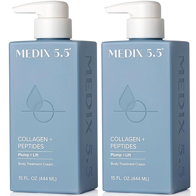 Medix 5.5 Collagen Cream Body Lotion & Face Lotion For Dry Skin & Wrinkles | Collagen Peptides Tightening Cream Body Moisturizers Helps Lift, Tighten, & Firm Skin | Skin Care Products | 2-Pack-Velvo Beauty