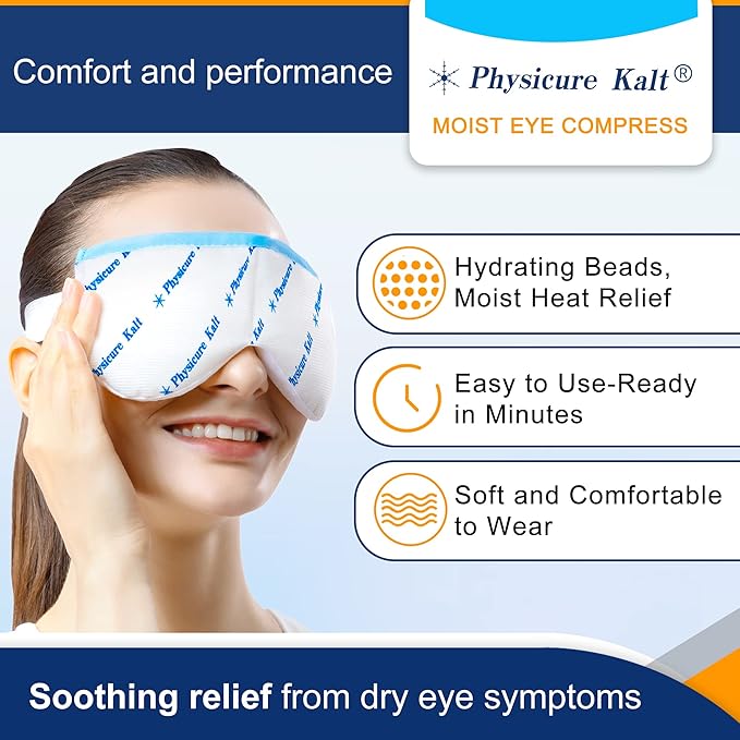 Heated Eye Mask | Moist Heat Eye Compress Relief for Dry Eyes, Imitated Eyes, Pink Eyes | Microwave Activated Dry Eye Therapy Mask-Velvo Beauty
