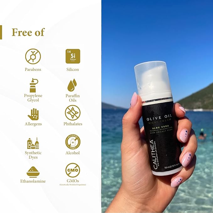 Calithea Night Cream - Moisturizing & Hydrating Face Repair Cream - Night Facial Moisturizer with Shea Butter, Elderberry, Argan Oil - Antioxidant-Rich Skin Night Cream-Velvo Beauty