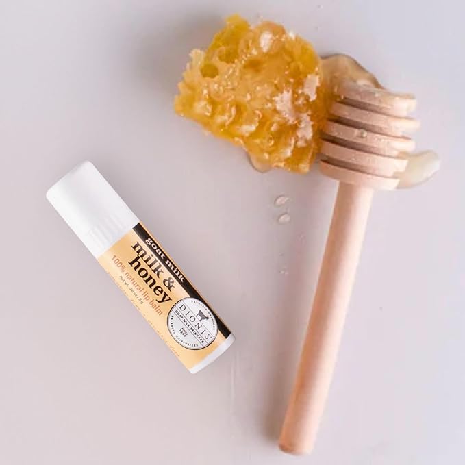 Dionis Goat Milk Skincare Milk & Honey Holiday Lip Balm Gift Set - Beeswax, Shea Butter & Coconut Oil Lip Care Products Made in The USA - Cruelty Free Lip Moisturizer For Chapped Lips, 0.28oz 3 Pack-Velvo Beauty