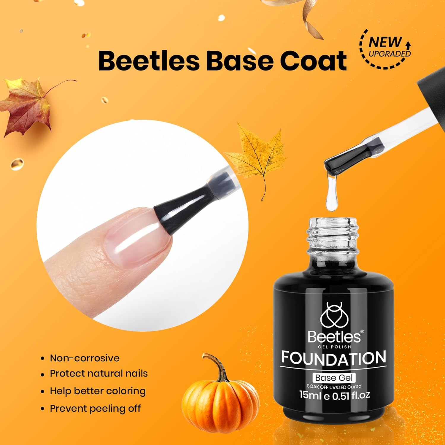 Beetles Top Coat Base Gel & Nail Glue Set-3Pcs No Wipe Top Coat Gel Nail Polish & Base Coat with 9 In 1 Nail Glue Shine Effect Long Lasting Soak Off Uv Light Lamp Diy Gift for Women & Girls-Velvo Beauty