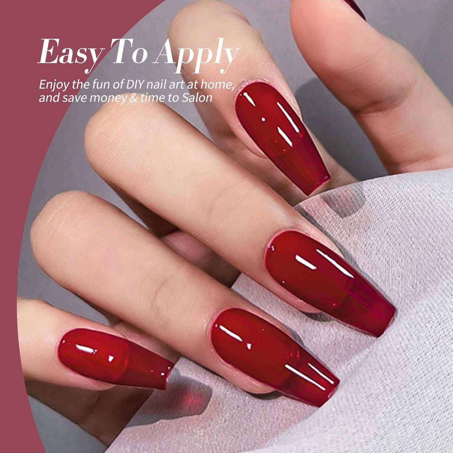 Born Pretty Jelly Burgundy Gel Nail Polish Halloween Ruby Blood Red Glitter Cat Magnetic Eye Gel Nail Polish Cherry Wine Red Gel Polish Collection Soak Off U v Led Gel Nail Kit Minicure DIY Gift 6PCS-Velvo Beauty